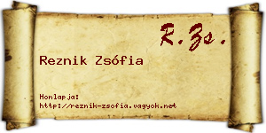 Reznik Zsófia névjegykártya